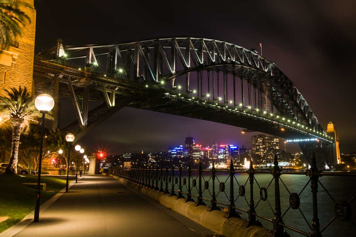Sydney Harbour Bridge at night in Sydney