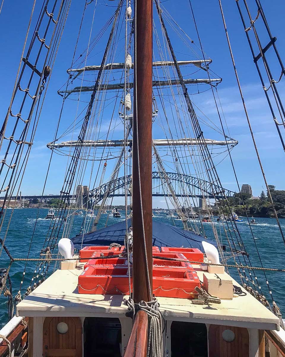 Sydney Harbour Tall Ships a tall ship seen on a tour of Sydney Harbour Australia