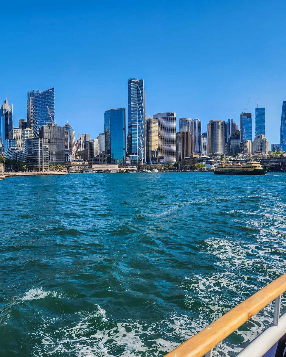 Sydney city skyline as seen from a Sydney Harbour Cruise