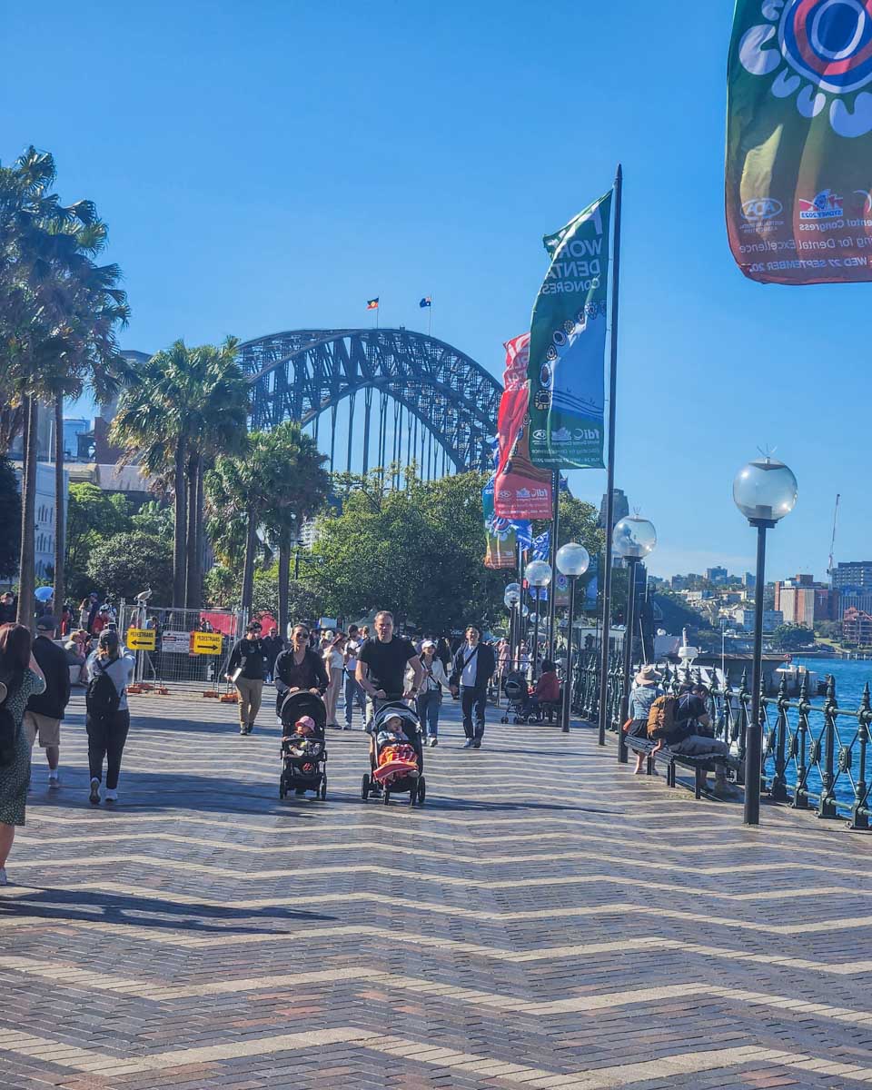 The edge of Elizabeth Quay in The Rocks Sydney