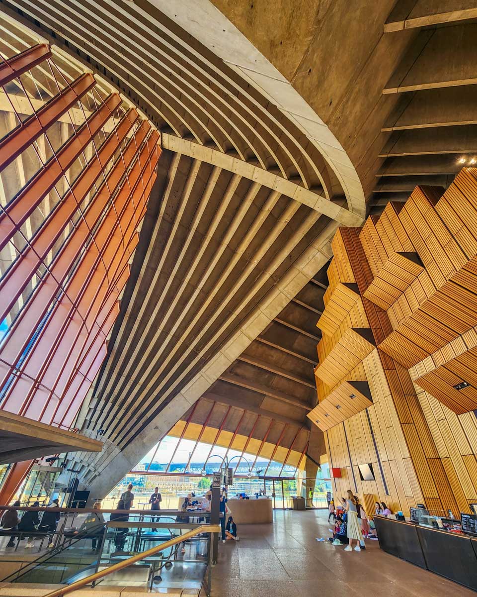 The inside of the Sydney Opera House as seen on a tour