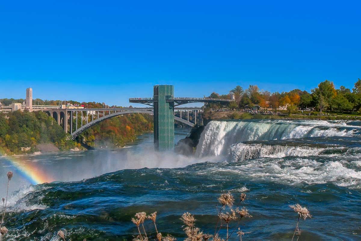 Views of Niagara Falls take from the USA side from a viewing platform