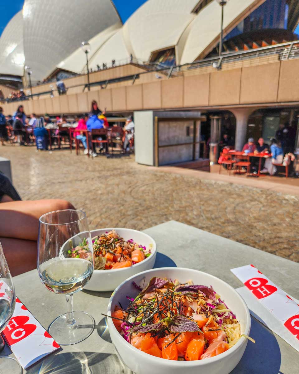 A meal and drink from the House Canteen at the Sydney Opera House