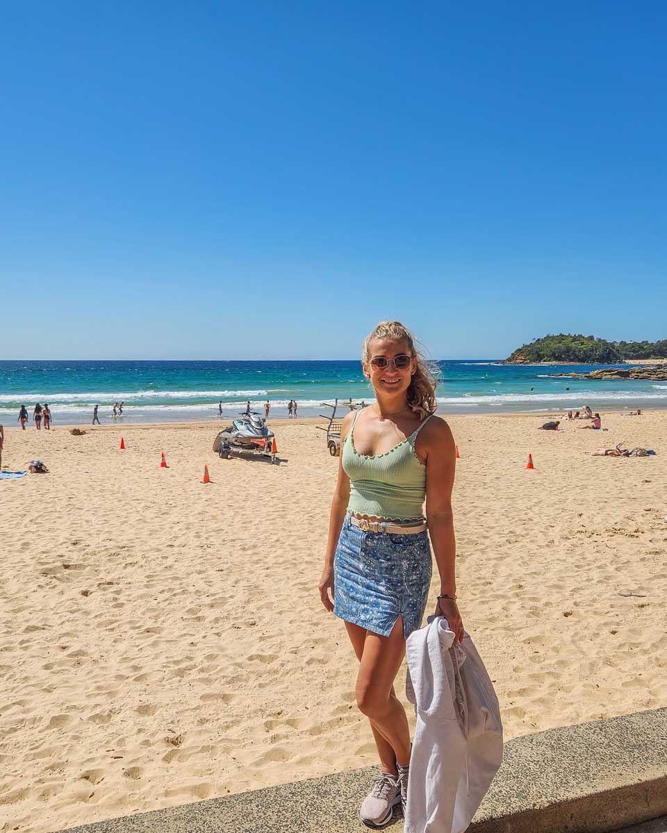 Bailey at Manly Beach in Sydney, Australia