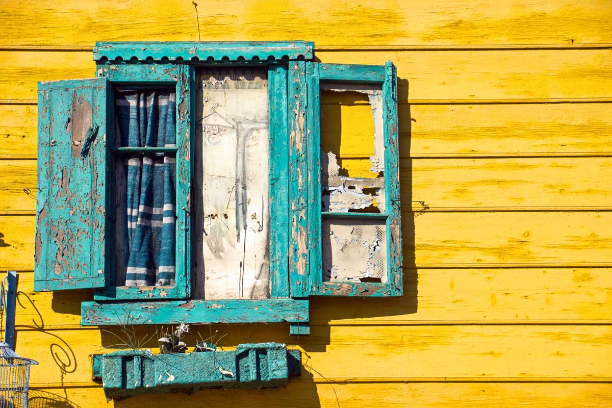 Colorful window in La Boca, Argentina