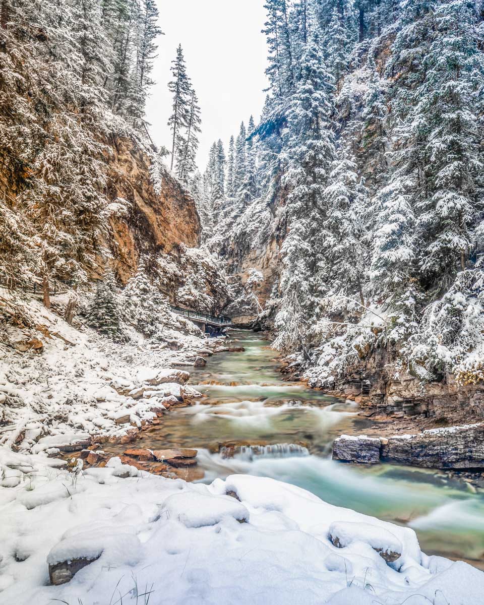 Johnston canyon in winter