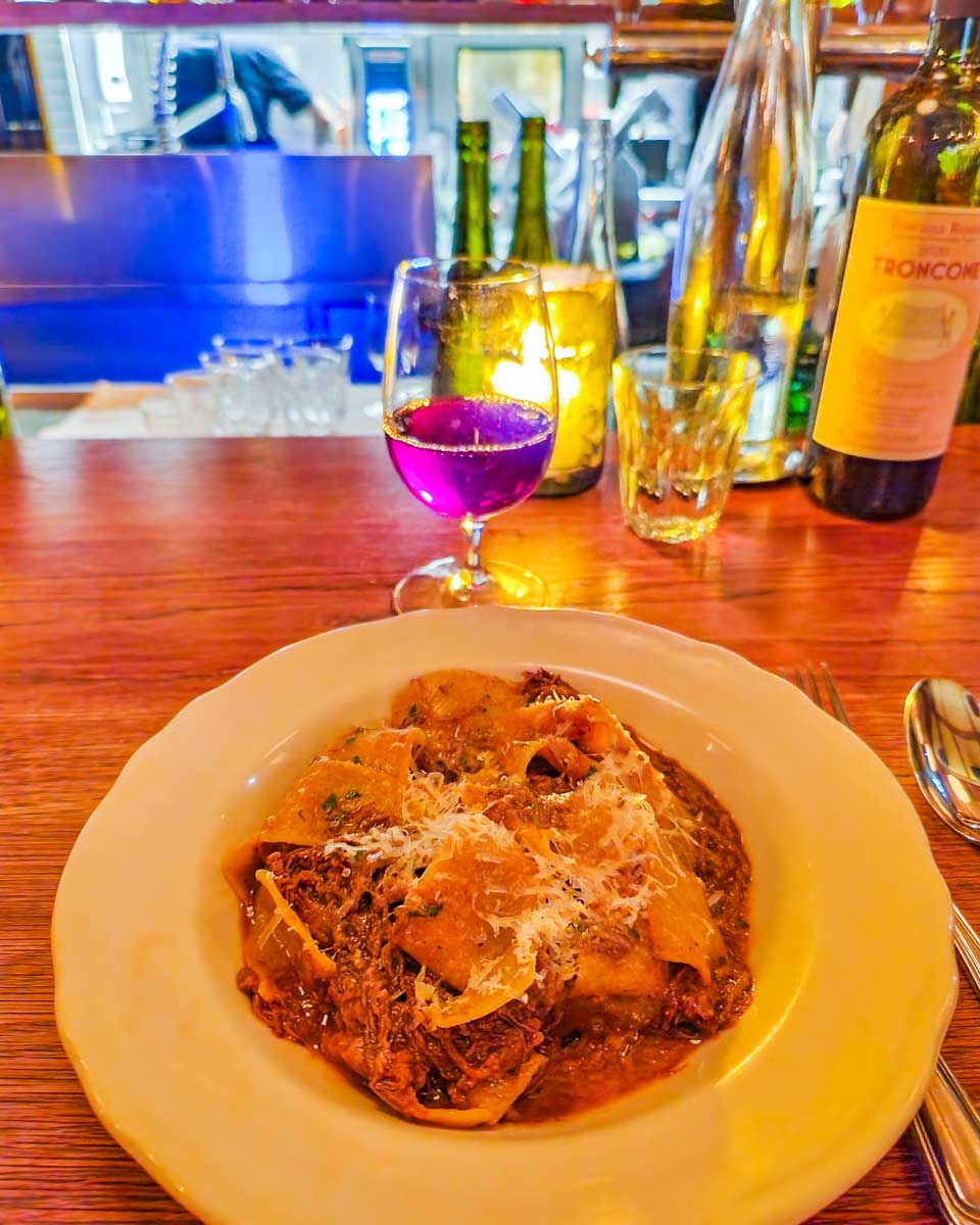 Pasta at Alberto's Lounge in Sydney, Australia
