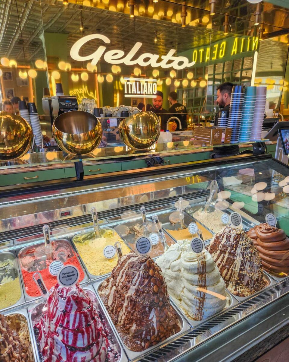 gelato selection at Anita Gelato in Manly, Australia