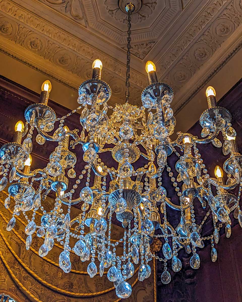 A chandelier at Casa Loma in Toronto
