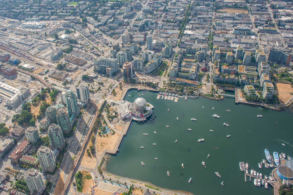 False Creek as seen from a helicopter tour in Vancouver