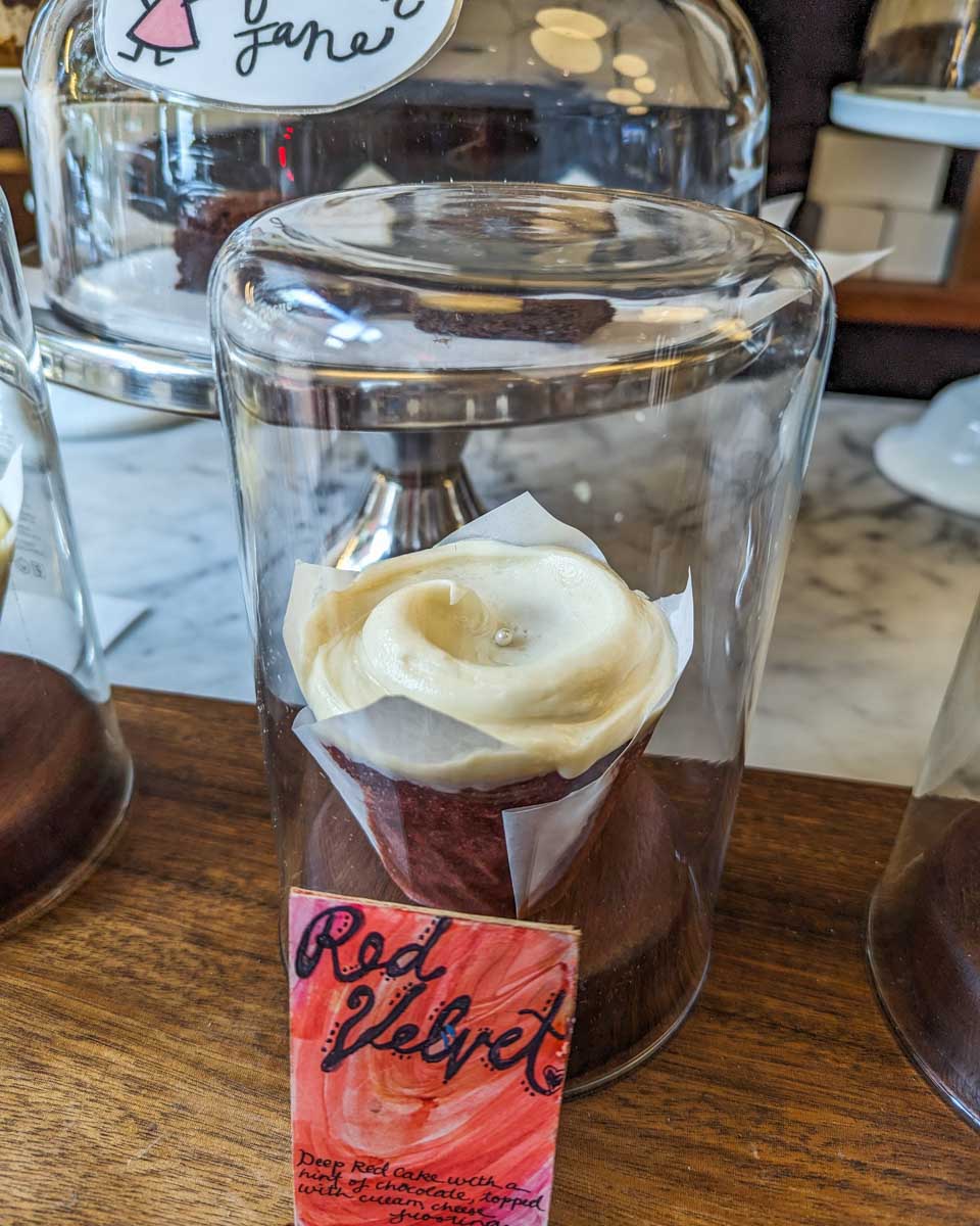 A close up of a cupcake from Baked and Wired in Georgetown Washington DC