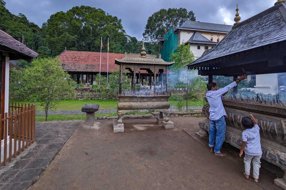 A display case showing the kinds of samosas you can buy in Kandy Sri Lanka