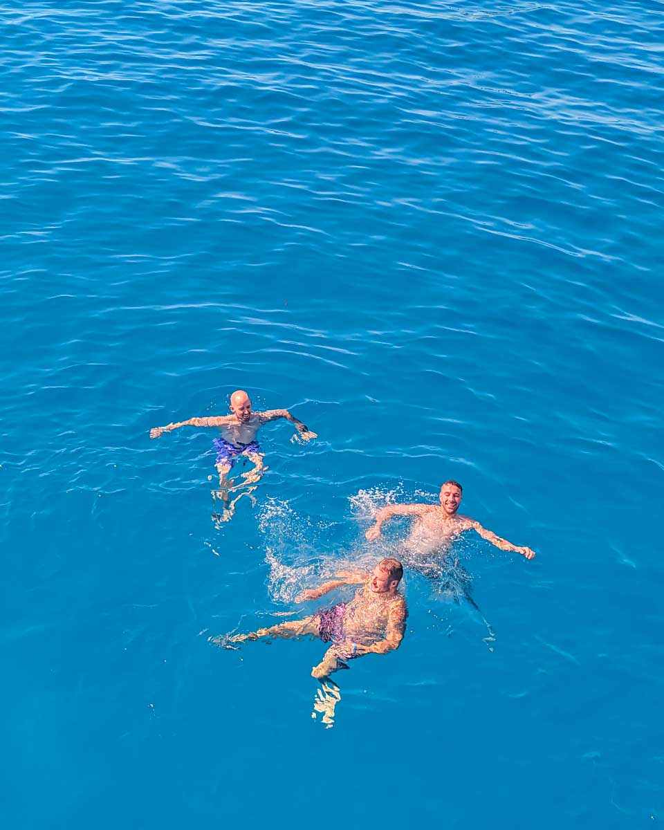 Swimming in the clear waters of the Mamanuca Islands