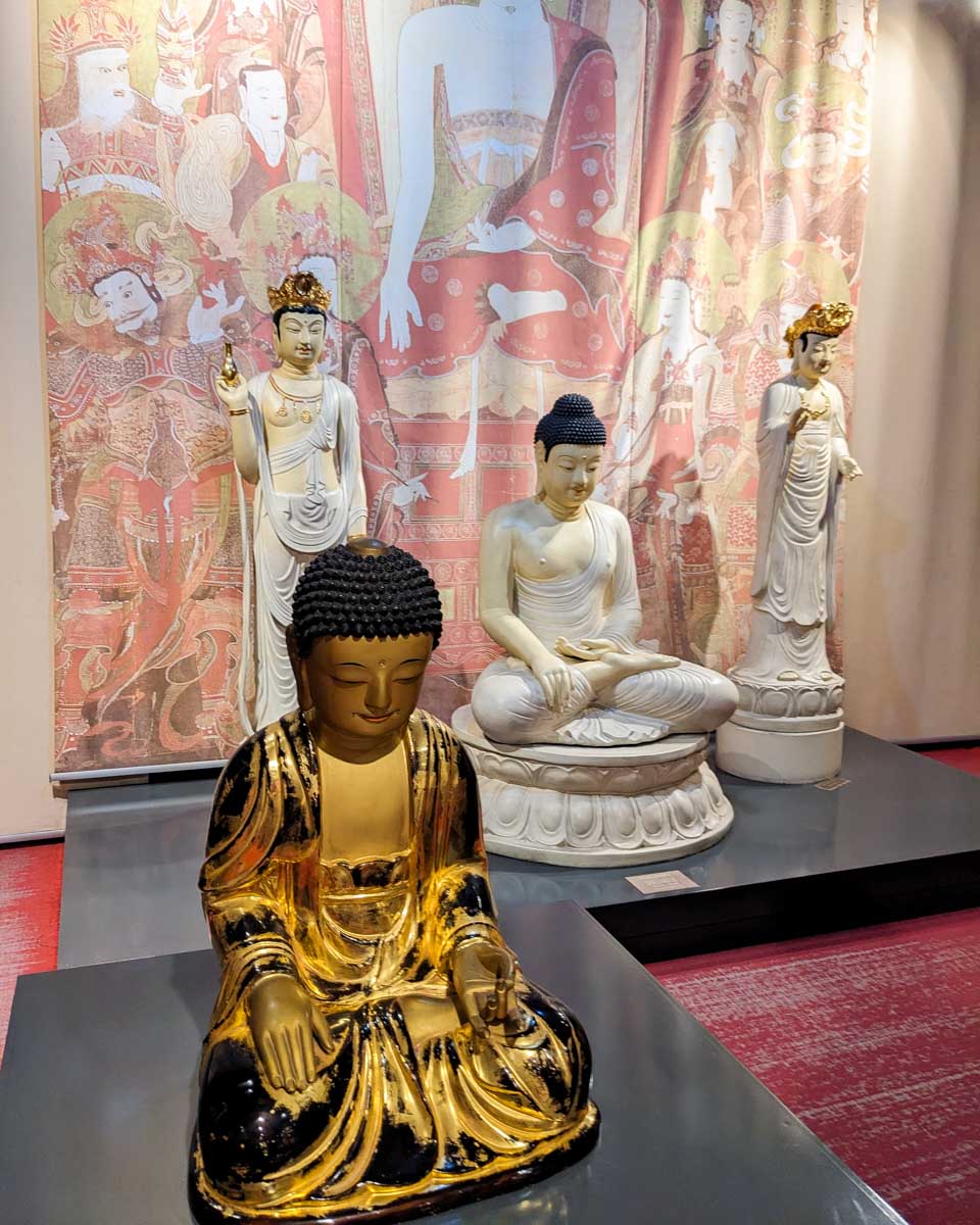 A museum displays various statues of Buddha in Kandy Sri Lanka