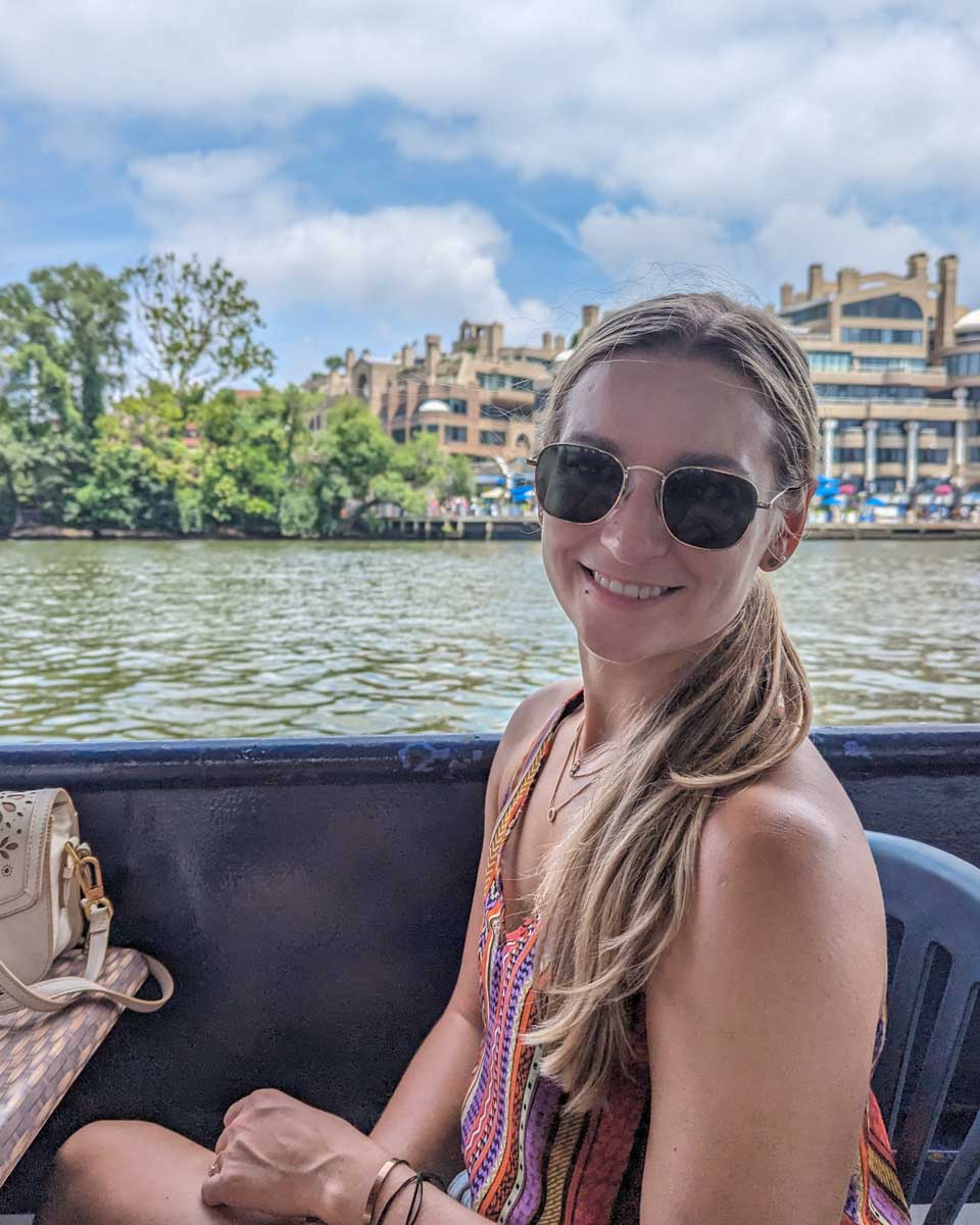 Baileu poses for a photo on a Capital River Cruise in Washington DC
