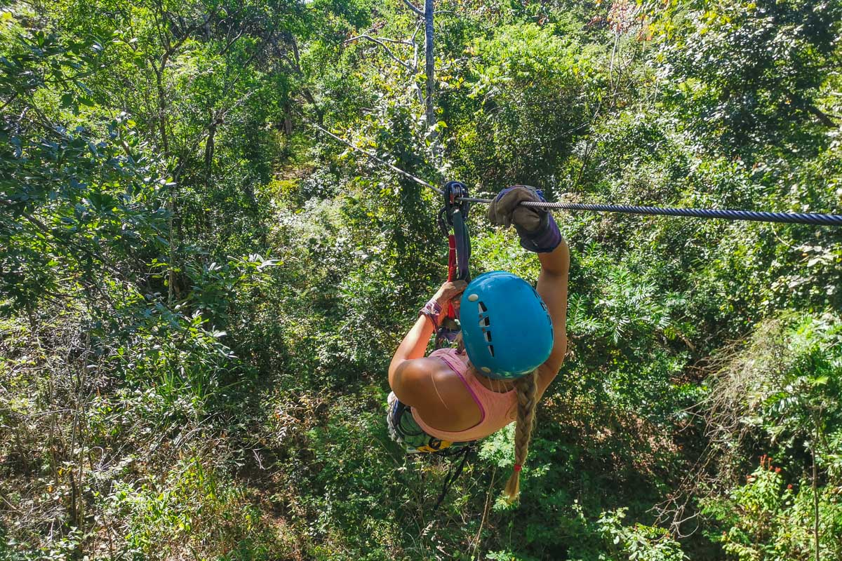 Bailey on a Ziplining tour in Fiji