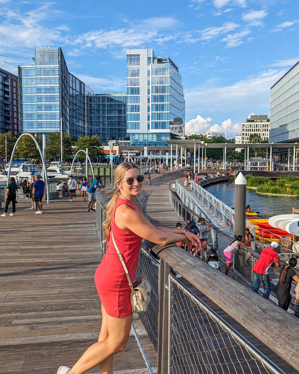Bailey poses for a photo at The Wharf DC in Washington DC