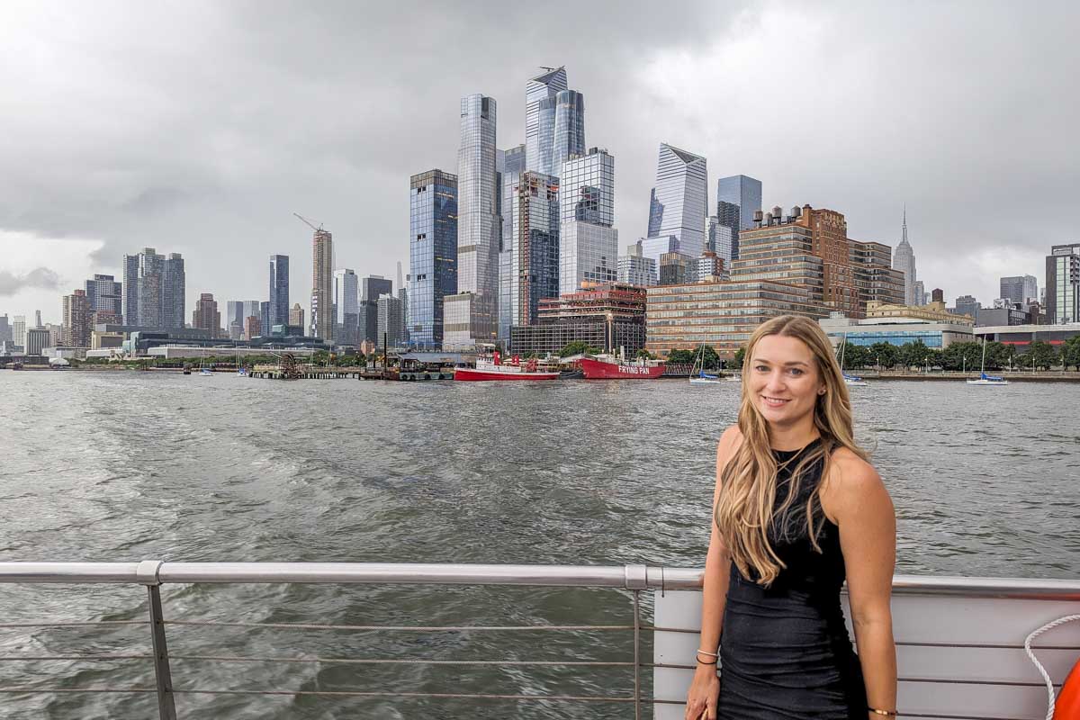 Bailey poses for a photo on our cruise in New York city