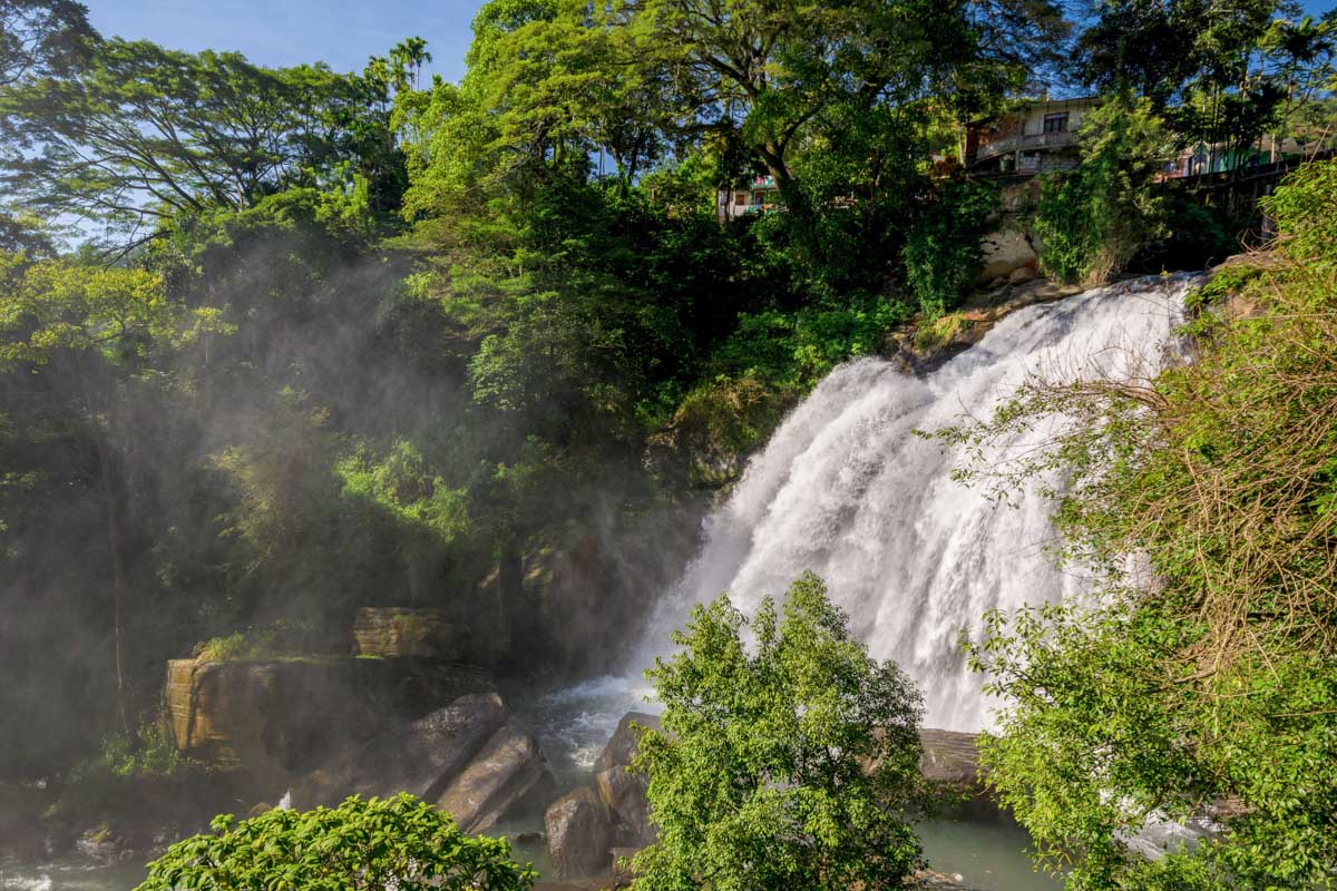Beautiful waterfall on a waterfall tour in Kandy, Sri Lanka