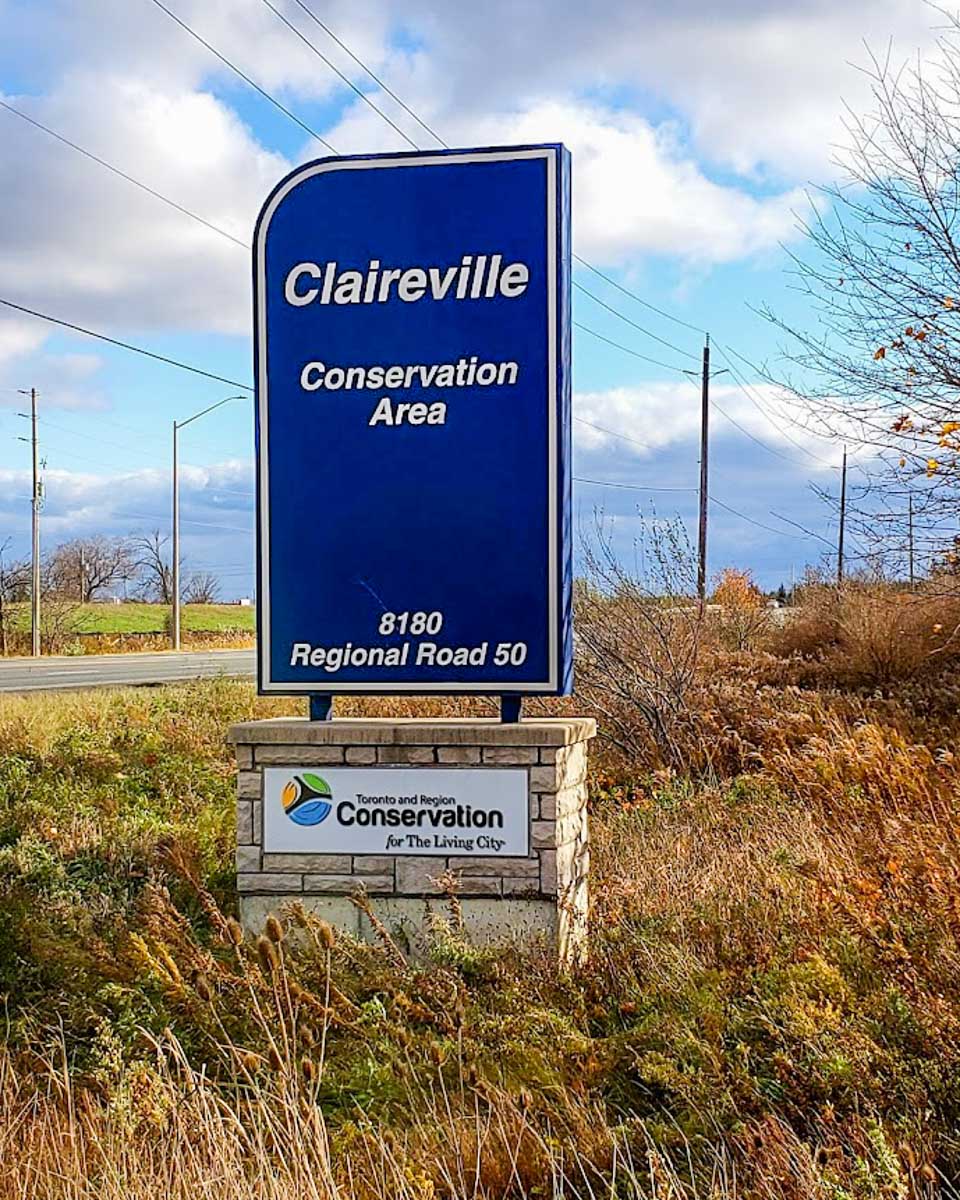 Claireville Conservation Area sign