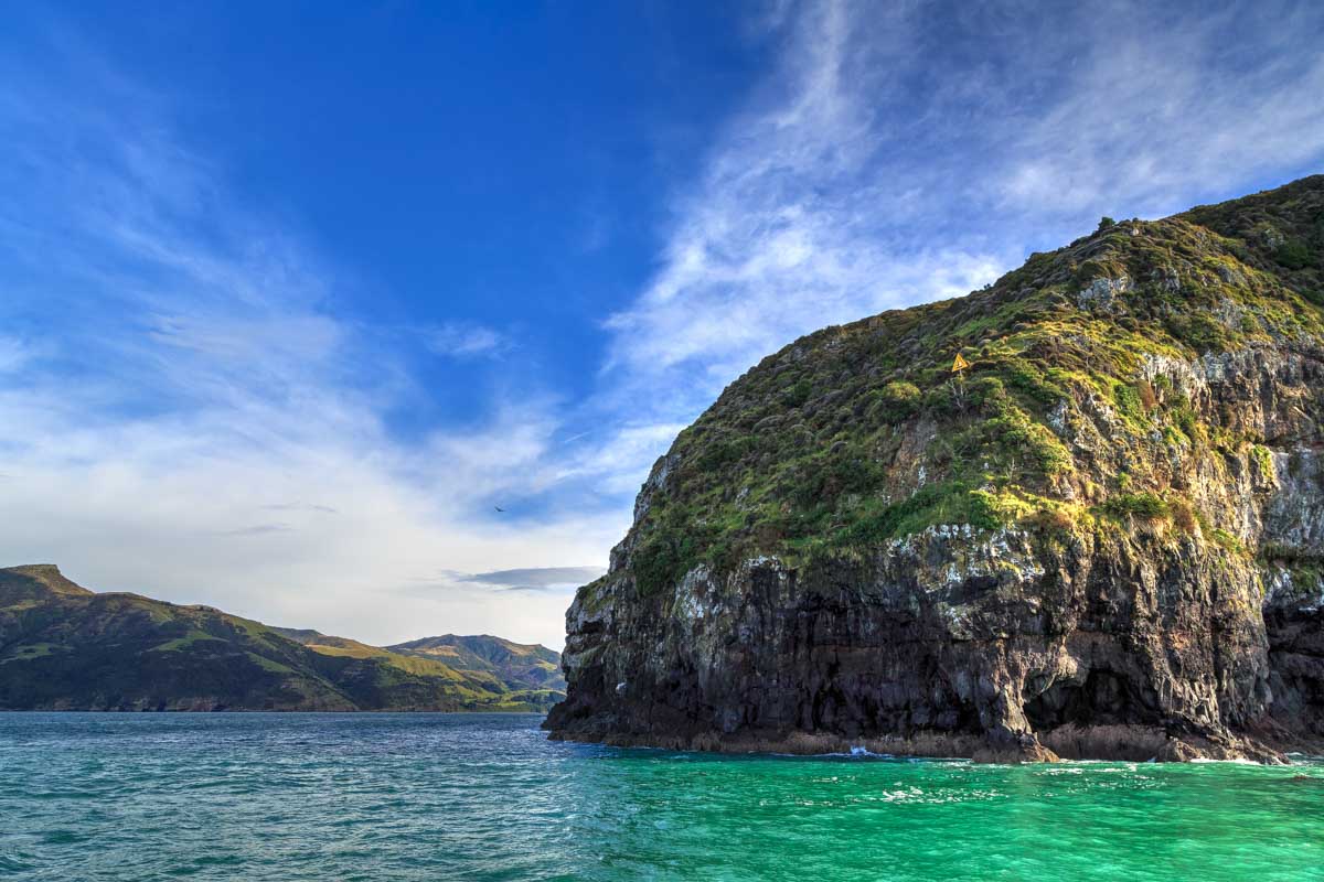 Coastal views along the Banks Peninsula in New Zealand