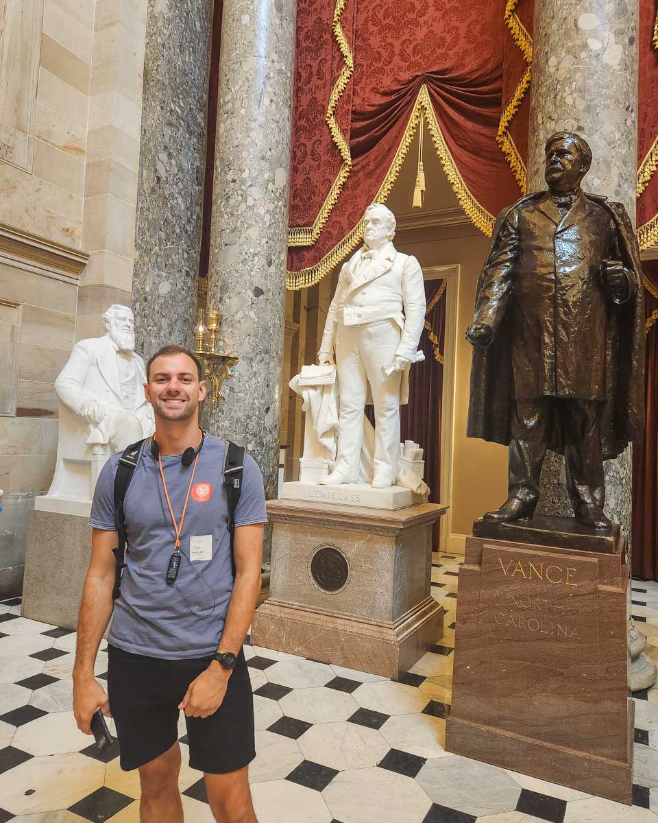 Daniel poses for a photo inside the United States Capitol while on a tour in Washington DC