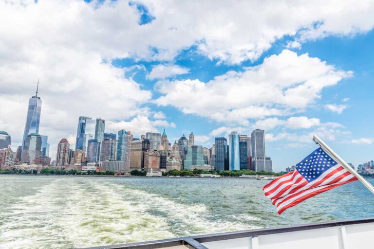 Day time cruise in New York city with views of the city skyline