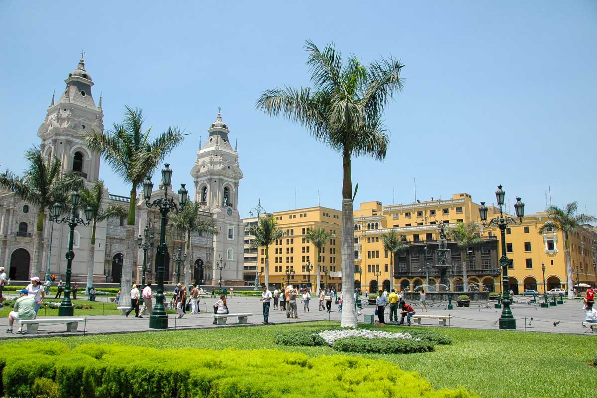 Downtown in Lima Peru on a sunny day