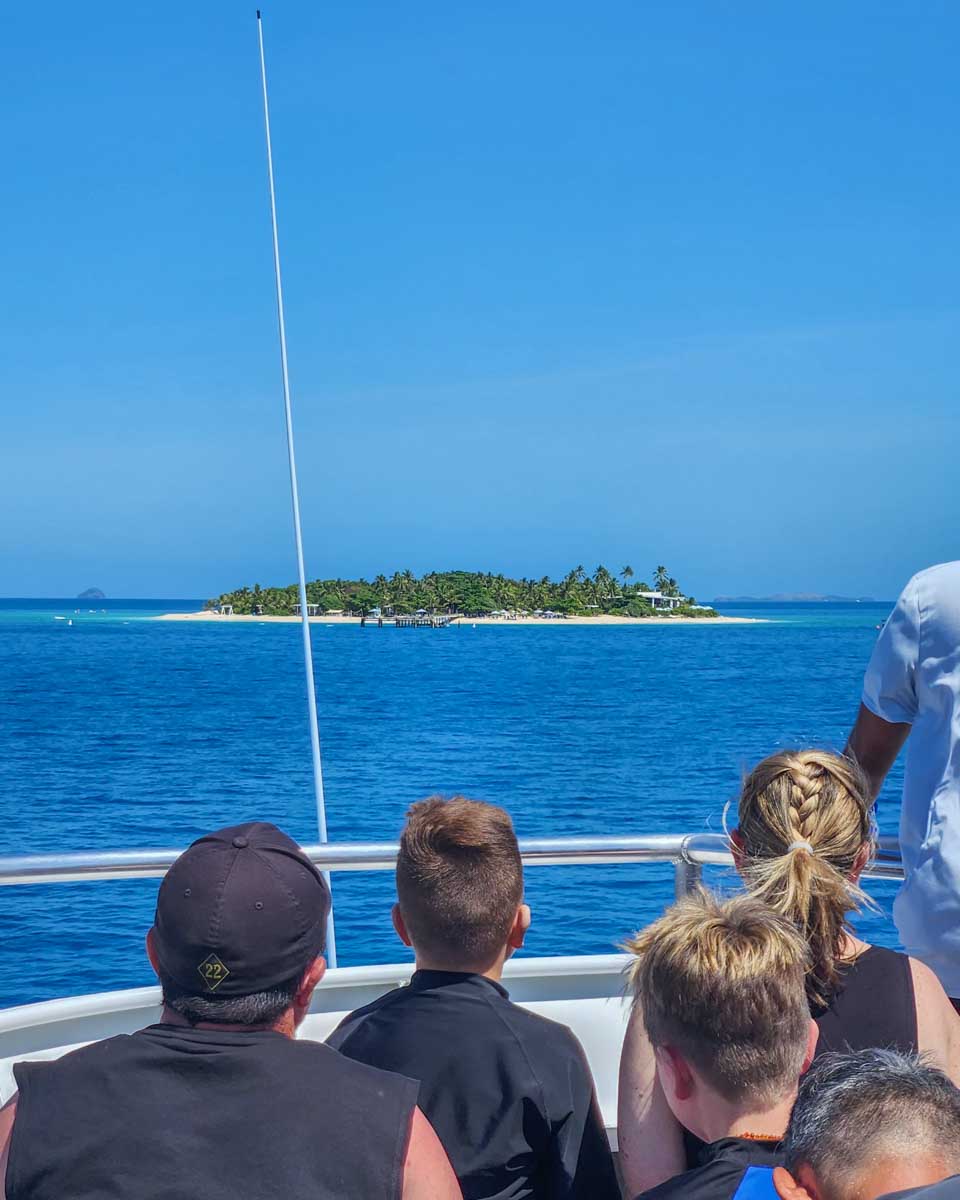 Girst views of the island as we arrive to Malamala Beach Club in Fiji