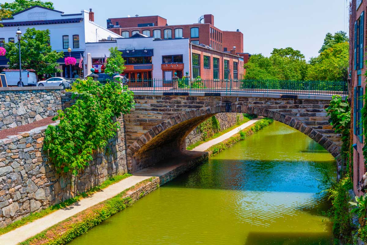 Historic canal in Georgetown Washington DC