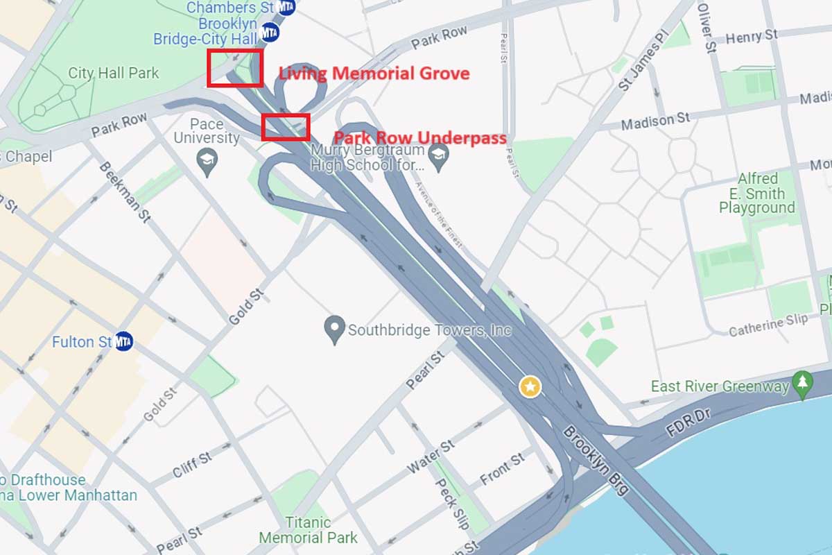 Manhattan Entrance to Brooklyn Bridge Walkway