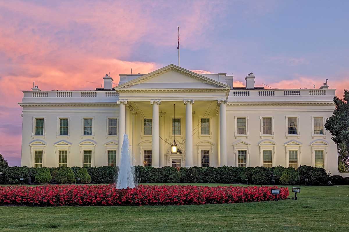 The White House at Sunset in Washington DC