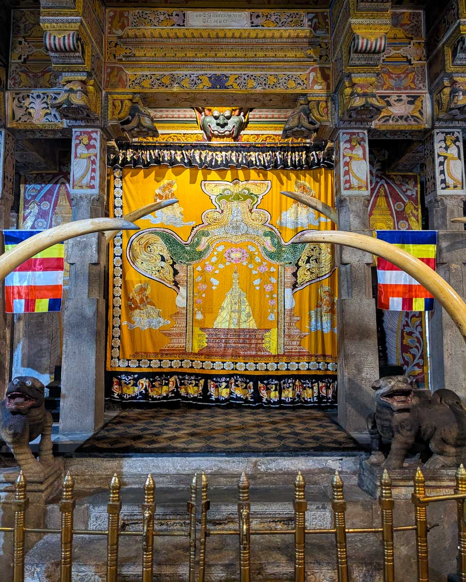The shrine of the Sacred Tooth up close Kandy Sri Lanka