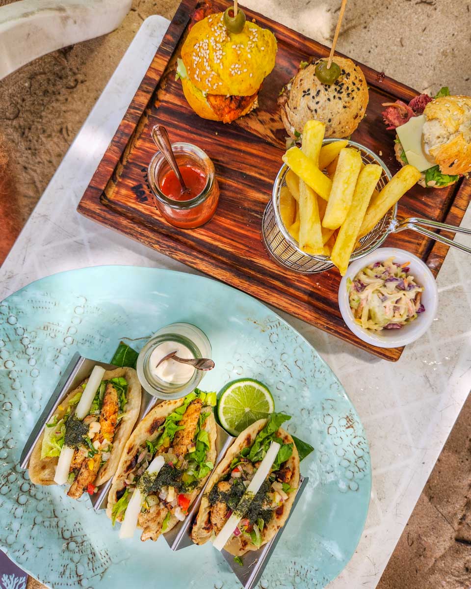 The sliders and tacos at Malamala Beach Club