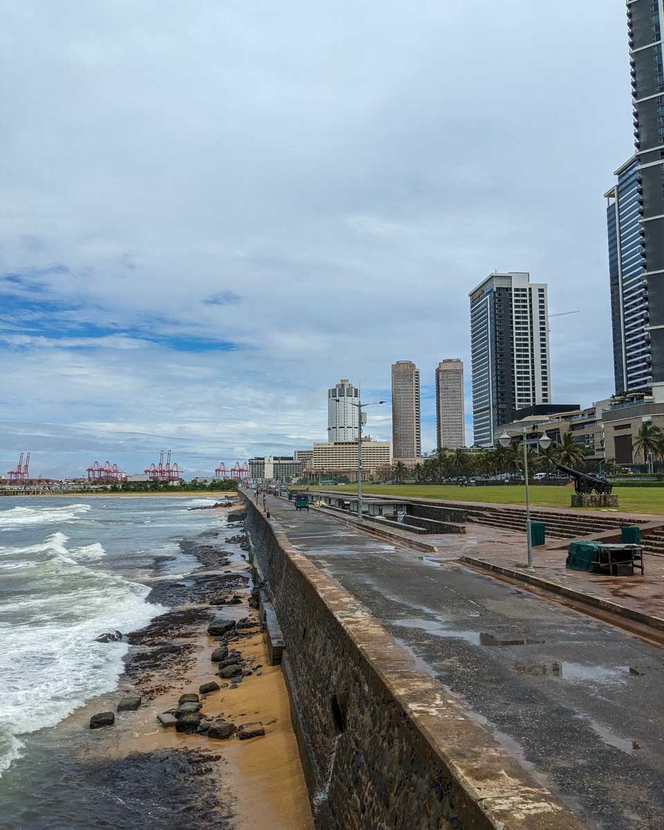 The waterfront walkway of Galle Face park Colombo Sri Lanka