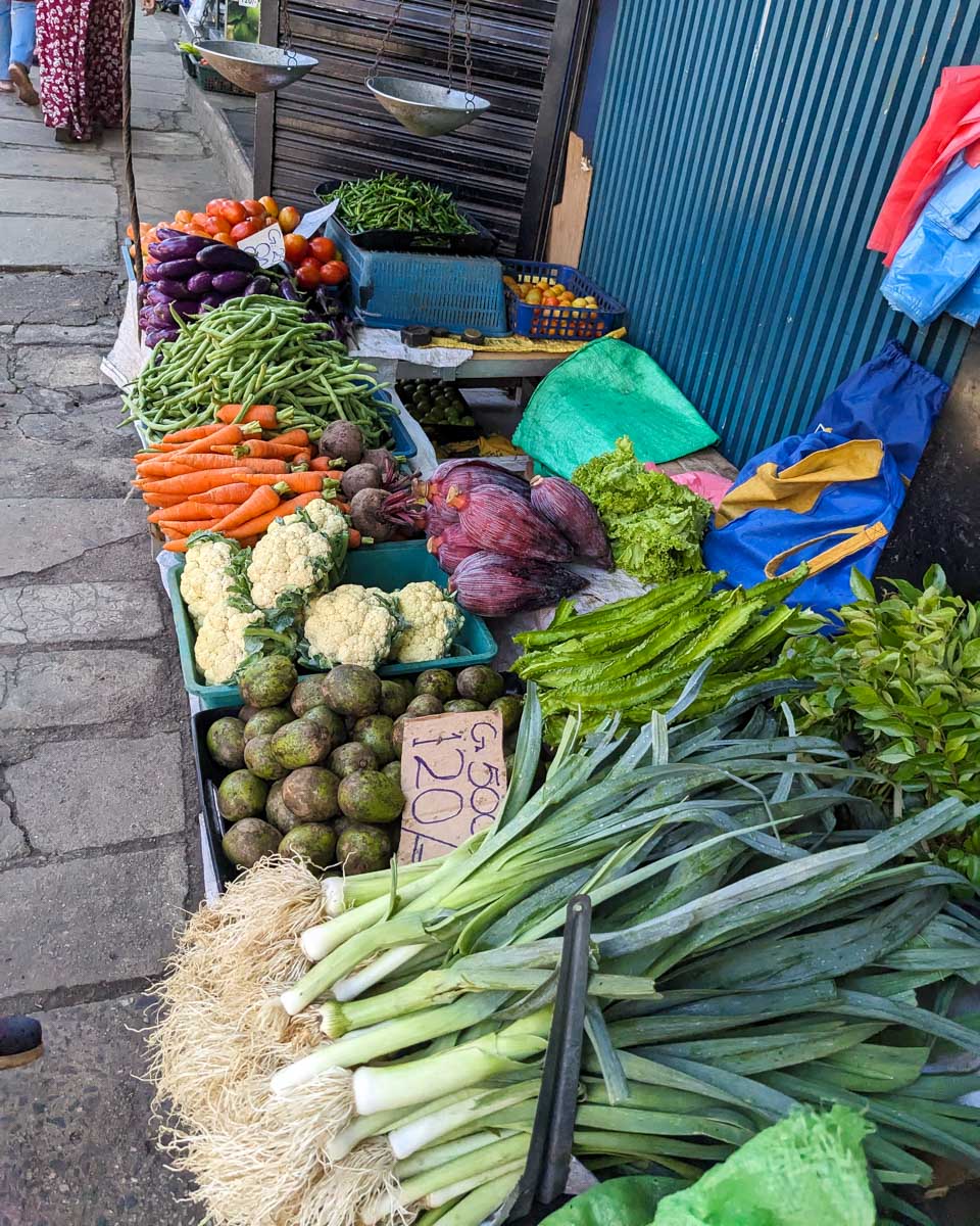 Vegtables for sale on the street in Kandy Sri Lanka