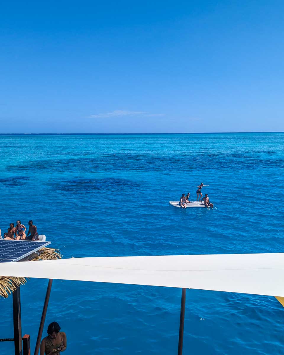 Views of the ocean from the Seventh Heaven Fiji Floating Platform