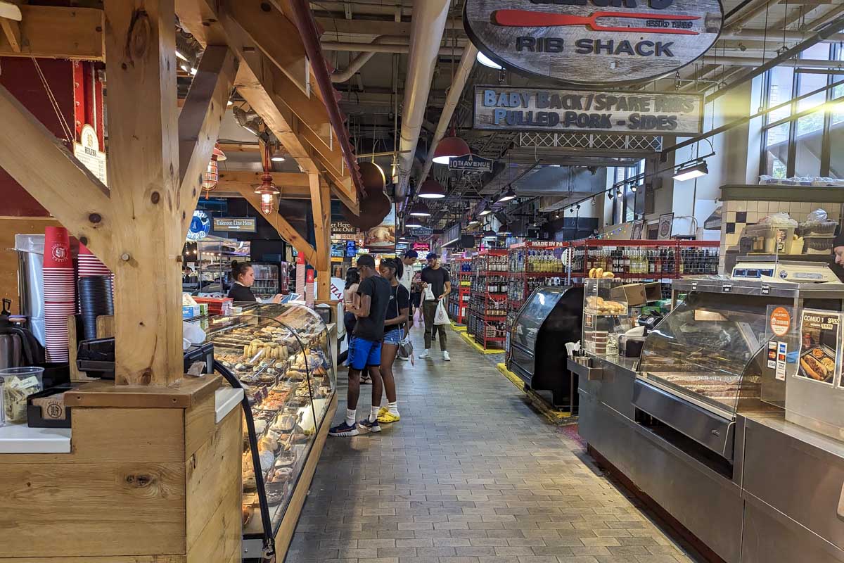 A rib shack at Reading Terminal Market Philadelphia