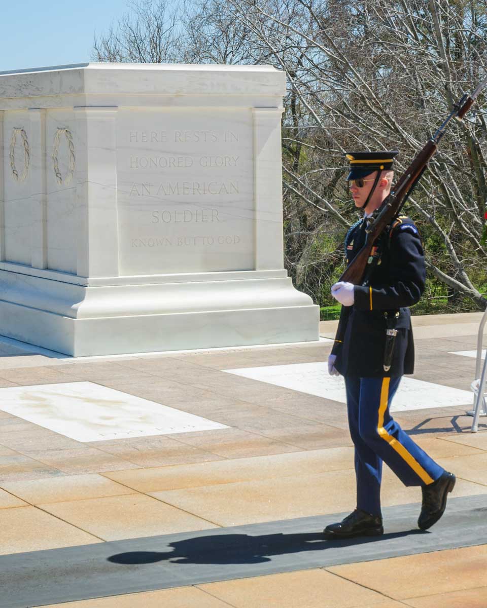 Changing of the guard at Arlington National Cemetery in Washington DC