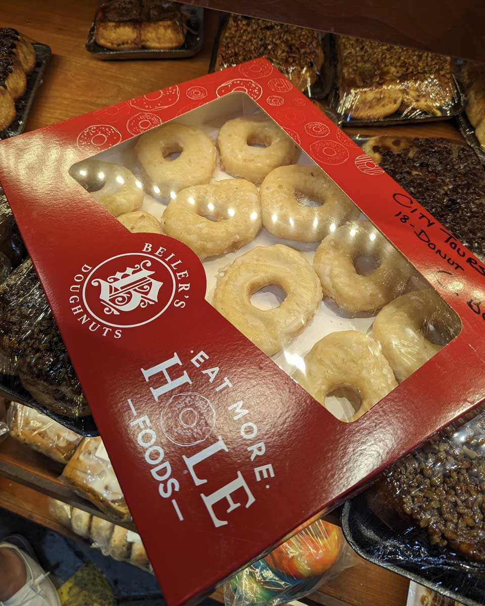 Donuts in a box at Reading Terminal Market Philadelphia