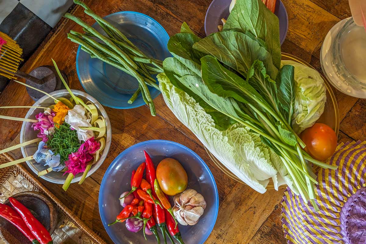 Fresh ingriedients we cooked at a cooking class in Bali