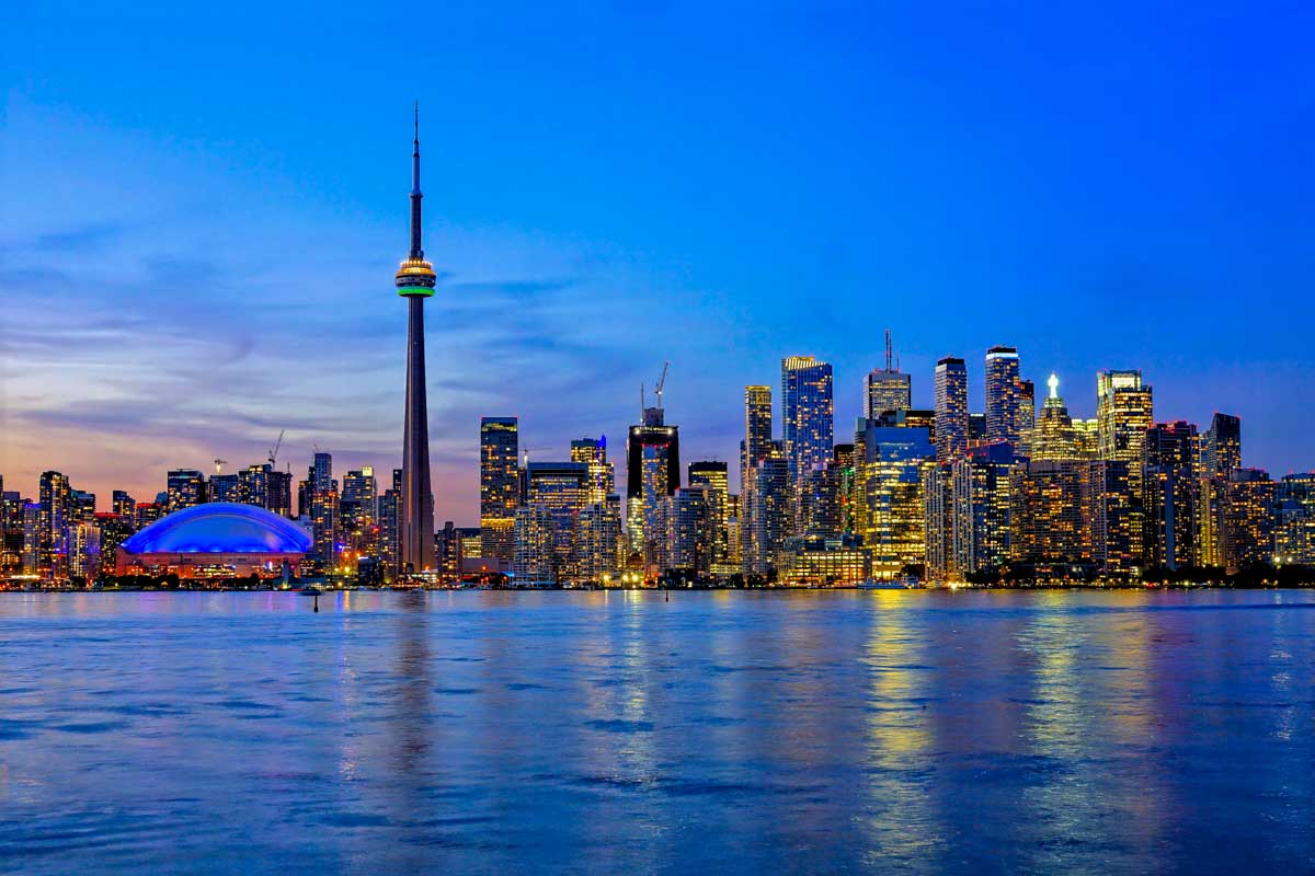 Toronto skyline from the Toronto Islands at sunset Canada