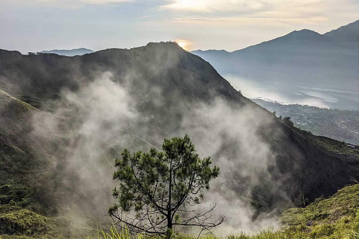 Views from the summit of Mt. Batur in bali