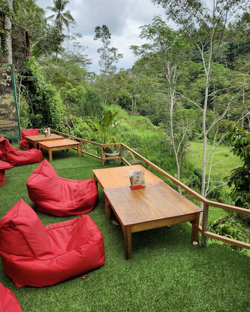 A view of the jungle where you eat lunch on the Bali Instagram Tour