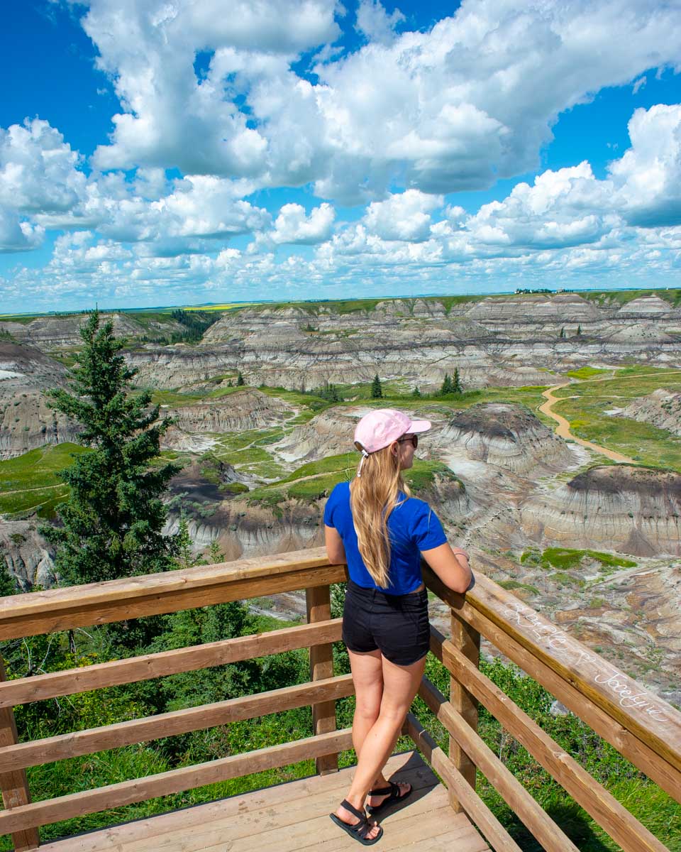 Bailey taking in the views at Drumheller