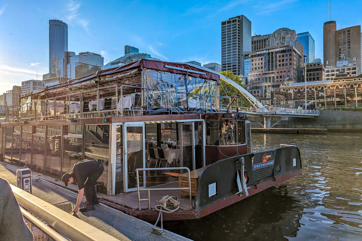 The Spirit of Melbourne Cruise boat on the river