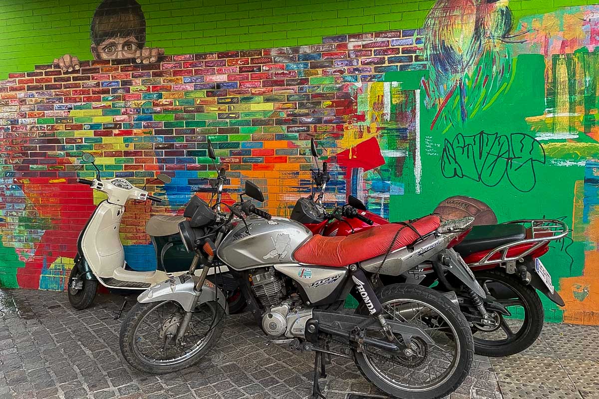 A photo of motorcycles on a sherpa food tour in Buenos Aires Argentina