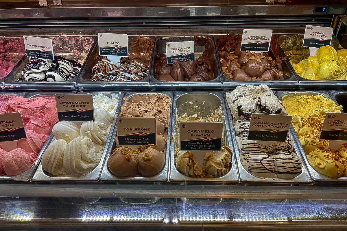 Ice cream flavors on a sherpa food tour in Buenos Aires Argentina
