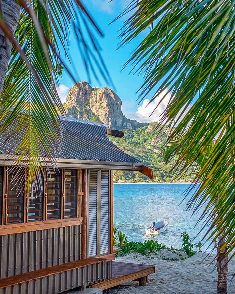 A bungalow at Barefoot Kuata Resort Fiji