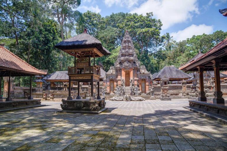 Balinese temple in Ubud Sacred Monkey Forest on Bali Indonesia